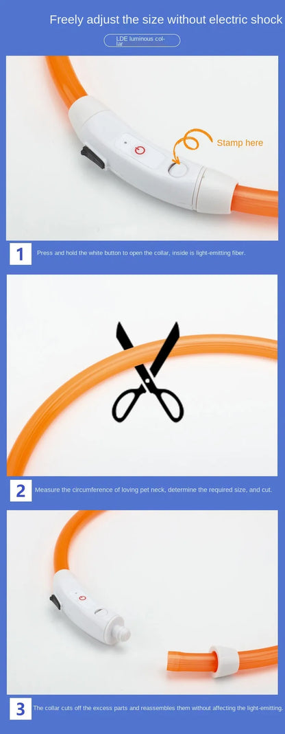 Led Usb Dog Collar Pet Dog Night Luminous Charge Collar Led Night Safety Flashing Glow Dog Loss Prevention Collar Pet Accessorie